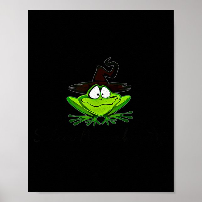 M Machusetts Whimsy Frog Witches Hat Halloween Wit Poster (Vorne)