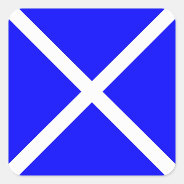 "M" (Mike) Code des Signalflagge Quadratischer Aufkleber (Vorderseite)