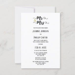 M. & Mme - 3x5vMariage/Réception Invitation