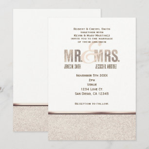 M. & Mme Champange Sparkle Faire-part de mariage