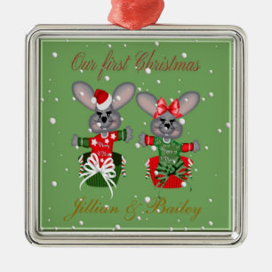 M. & Mme First Christmas Mouse Ornements