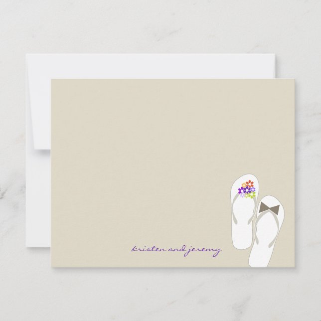 M. & Mme Flip Flops Carte de remerciements de mari (Devant)