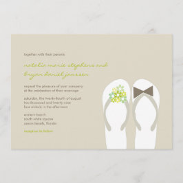 M. & Mme Green Flip Flops Invitation de mariage de