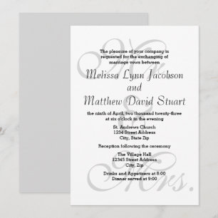 M. & Mme - Invitation Mariage et réception