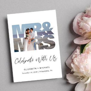 M. Mme Photo Mariage Réception Invitation