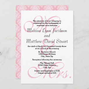 M. & Mme Pink - Invitation de mariage et réception