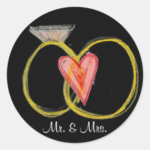 M. & Mme Rings Stickers Mariage personnalisables