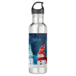 M. & Mme Snowman Bouteille en acier inoxydable