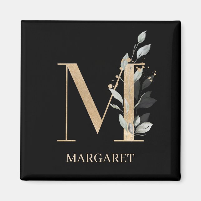 M Monogram Floral Magnet personnalisé (Devant)