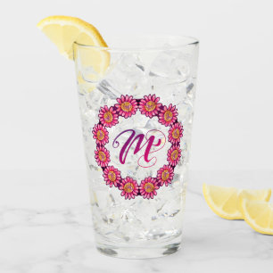 M Monogram Hübsch Boho Floral Hütte Girl Niedlich Glas