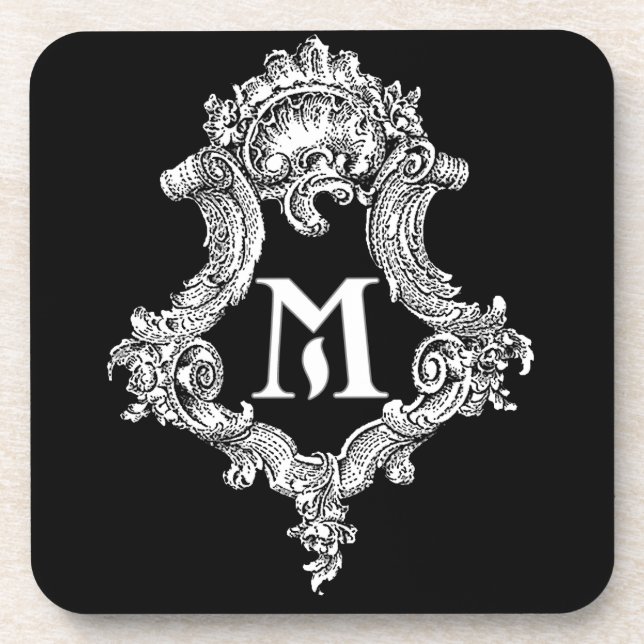 M Monogram Initial Getränkeuntersetzer (Vorderseite)