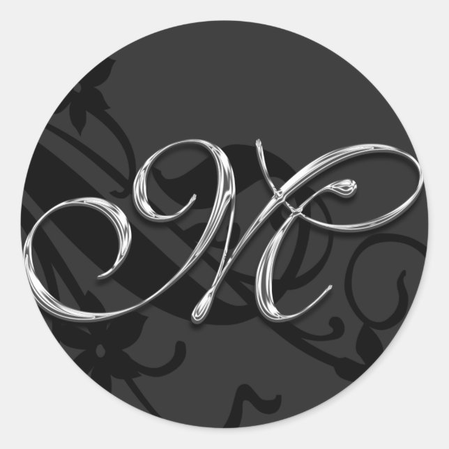 M Monogram Letter Wedding Umschlag Aufkleber Stick (Vorderseite)