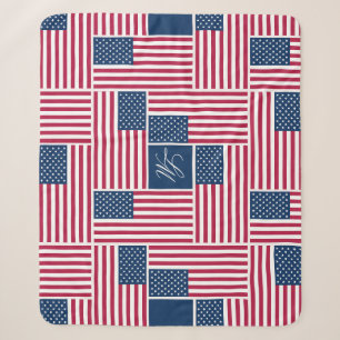 M Monogram Patrioten-Amerikanische Flagge American Sherpadecke