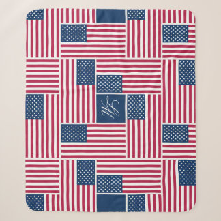 M Monogram Patrioten-Amerikanische Flagge American Sherpadecke