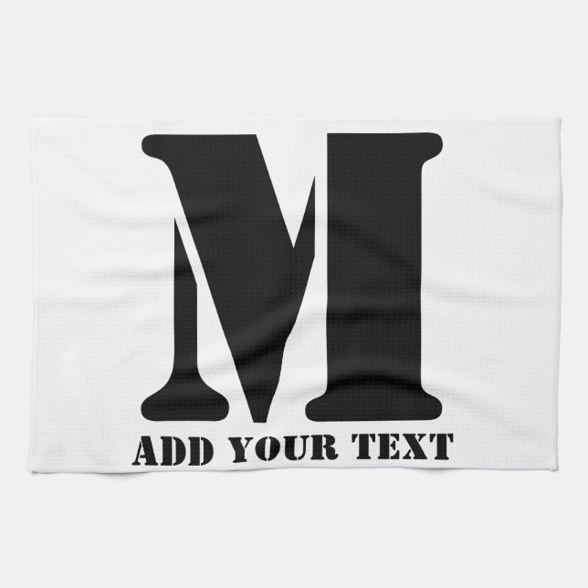 M Monogram Simple Modern Minimalistisch Personalis Geschirrtuch (Horizontal)