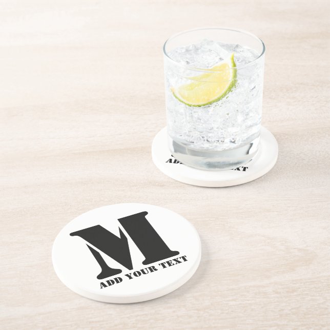 M Monogram Simple Modern Minimalistisch Personalis Getränkeuntersetzer (Seite)