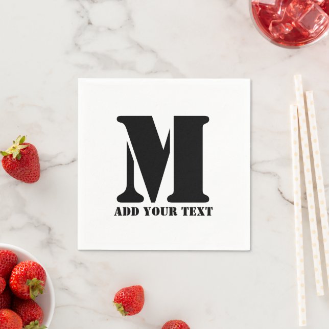 M Monogram Simple Modern Minimalistisch Personalis Serviette (Beispiel)