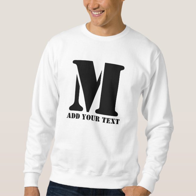 M Monogram Simple Modern Minimalistisch Personalis Sweatshirt (Vorderseite)