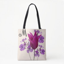 M Monogramm hübsche Pink-Tulpe-Blume lila gürtelar