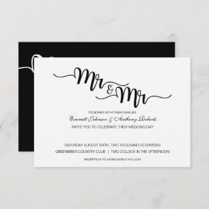 M. & Mr Script  Invitations de mariage modernes