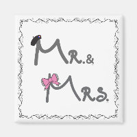 M. & MRS. Réfrigérateur Magnets