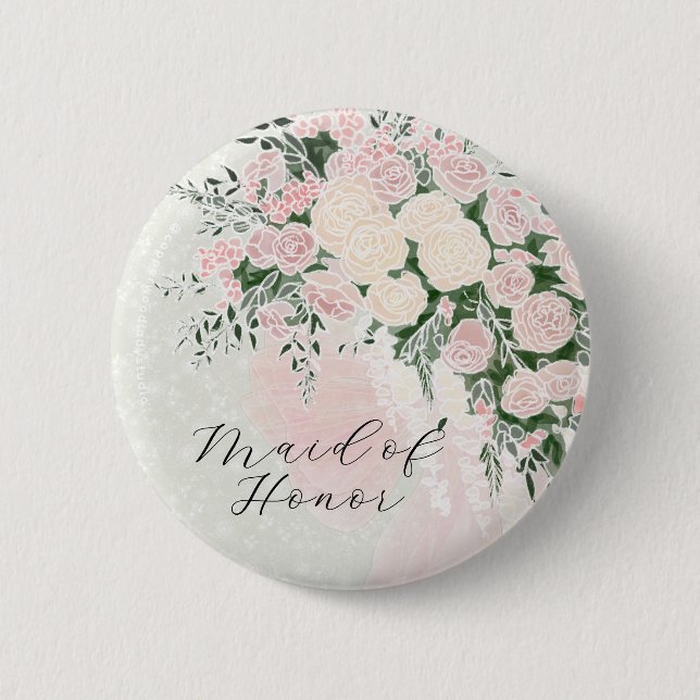 M.O.H Blush-Bogen und Rose-Wisteria-Strauß  Button (Vorderseite)
