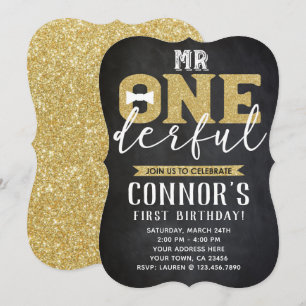 M. Onederful 1er anniversaire Invitation Tableau d