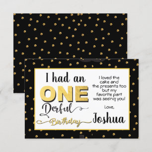 M. Onederful 1er Anniversaire Merci carte de note