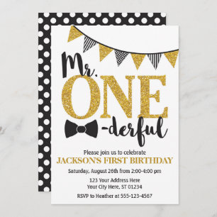 M. ONEderful Birthday Invitation