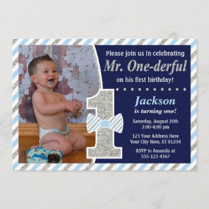 M. ONEderful Birthday Invitation