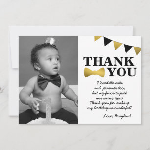 M. Onederful Black and Gold Carte de remerciements