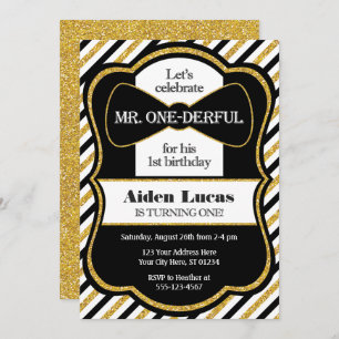 M. ONEderful Invitation de premier anniversaire