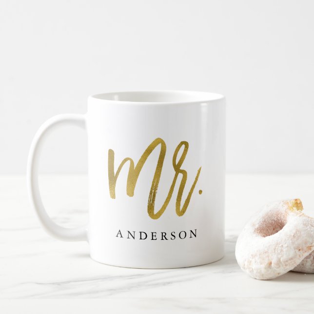 M. or calligraphie personnalisée tasse à café (Avec donut)