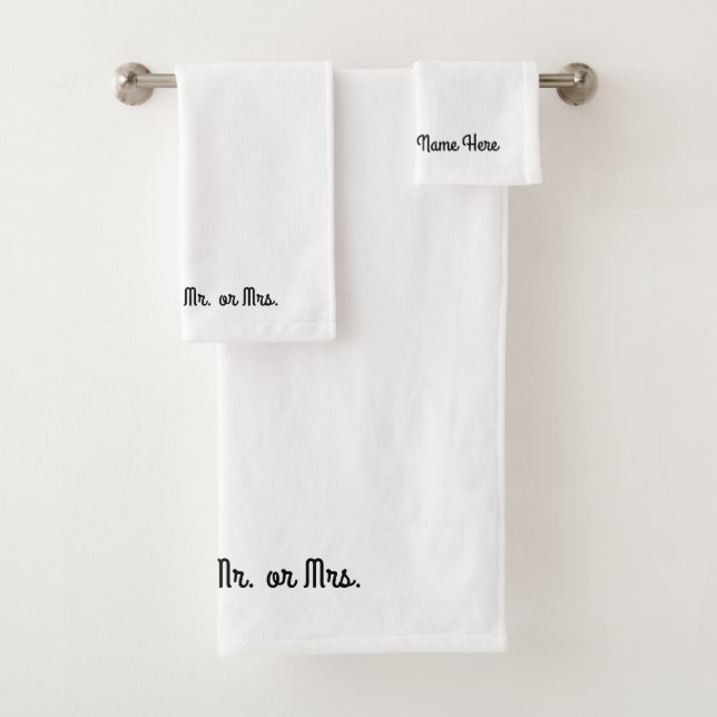 M. ou Mme ~ Ensemble de serviettes / Achat séparé (En situation)