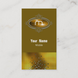 M-Paillette-Monogramm-Gold Visitenkarte