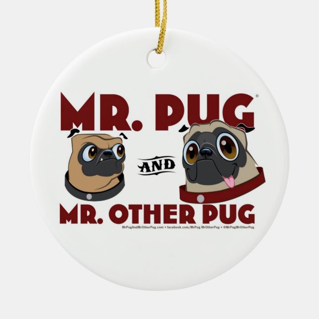 M. Pug et M. L'autre ornement de vacances de (Devant)