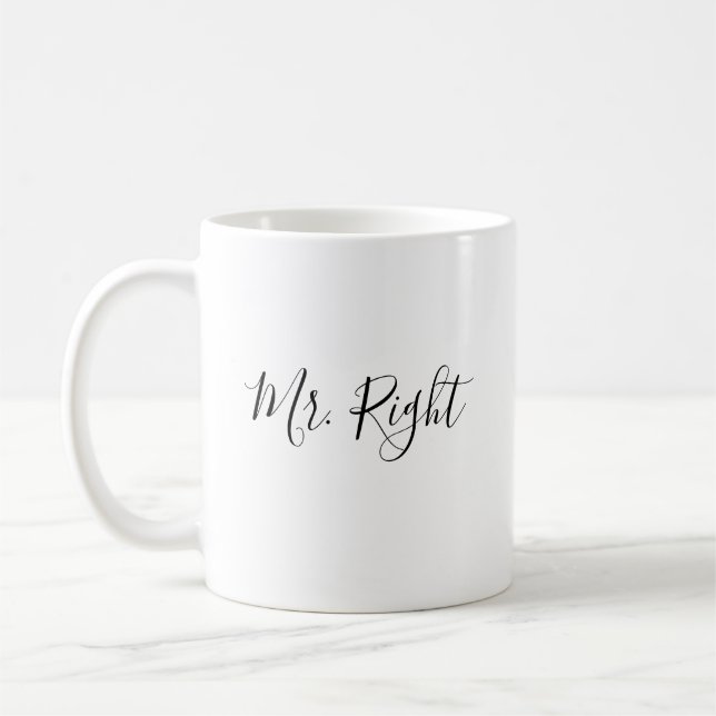 M. Right Script Mug Mariage cadeau (Gauche)