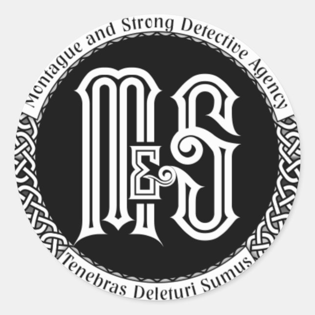 M&S Logo schwarz Runder Aufkleber (Vorderseite)