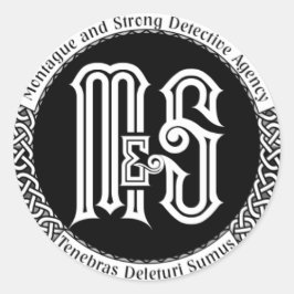 M&S Logo schwarz Runder Aufkleber