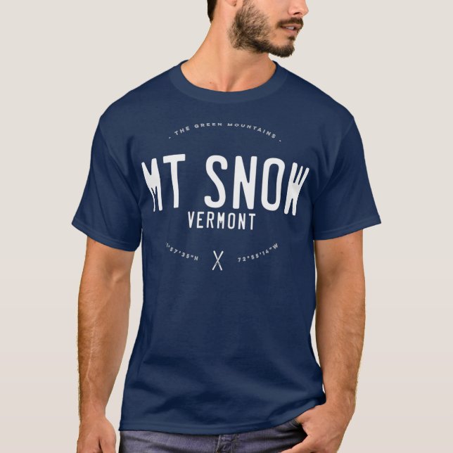 M Schneevermont Graphic Distressed Vintag Ski T-Shirt (Vorderseite)