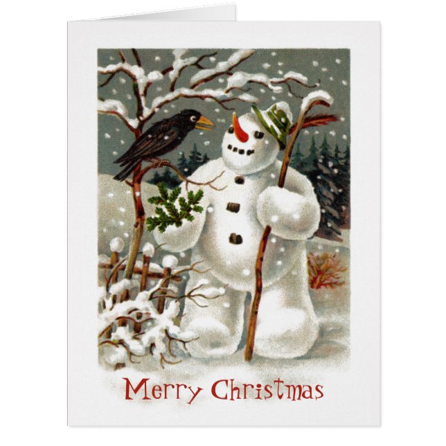 M. Snowman et M. Crow Big Greeting Card (Devant)