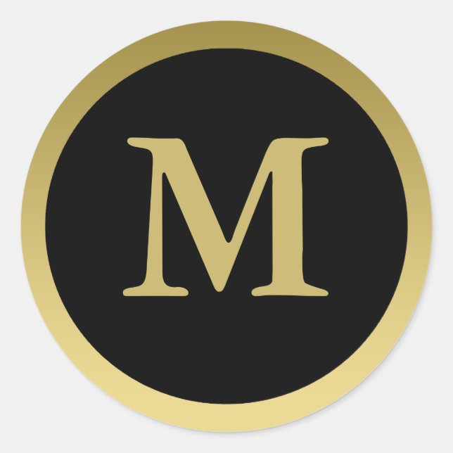 M :: Stickers Monogram M Elegant Gold et Black (Devant)