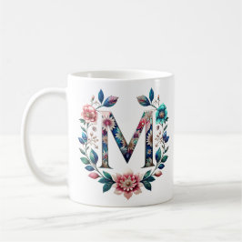 M Tasse für Kaffee - Blumendesign
