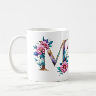 M Tasse für Kaffee - Blumendesign