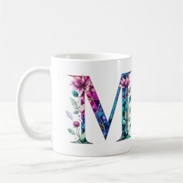 M Tasse für Kaffee - Blumendesign