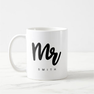 M.   Typographie moderne Coffee Mug personnalisabl
