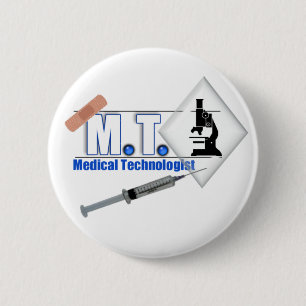 M.Ü.-BLAU mit MIKROSKOP - MEDIZINISCHER Button