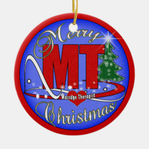 M.Ü.-MASSAGE-THERAPEUT-FROHE WEIHNACHT-VERZIERUNG KERAMIK ORNAMENT