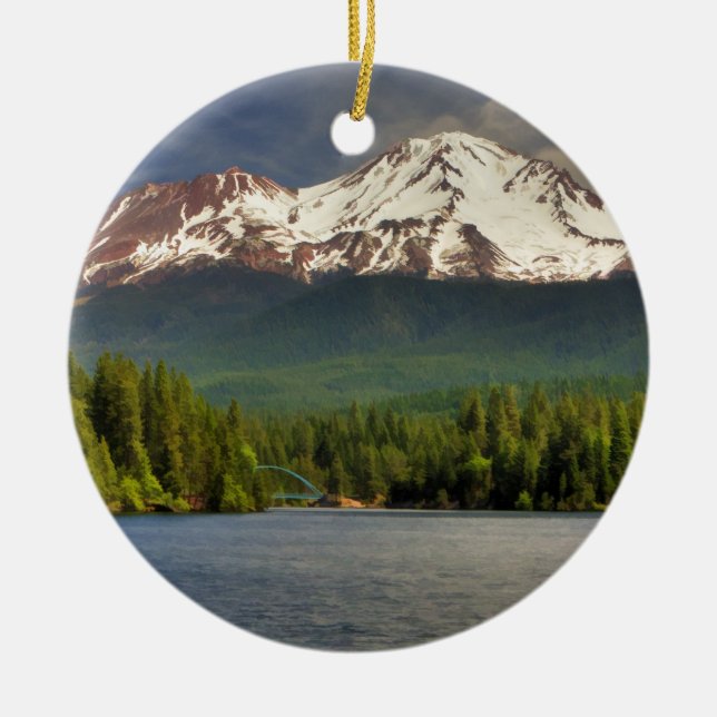 M.Ü. SHASTA VOM SEE SISKIYOU KERAMIKORNAMENT (Vorne)