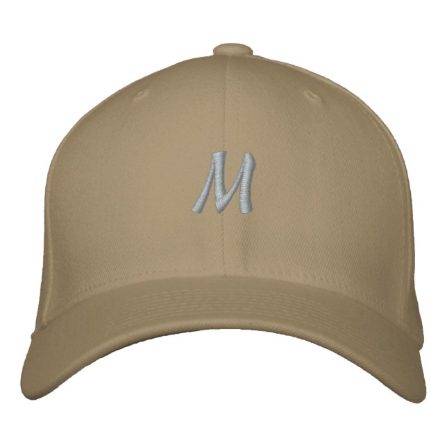 M Zeichen Monogramm Initial Flexfit Wolle Herren Bestickte Baseballkappe (Vorderseite)